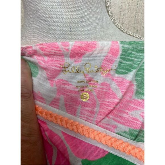 Lilly Pulitzer Women's Pink Green Sneaky Tiki Bonita Cover Up Tunic Small - Picture 5 of 5